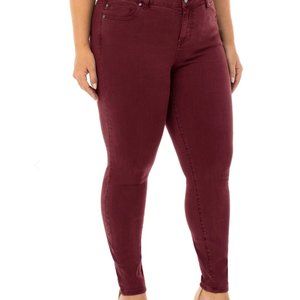 Liverpool Abby Skinny Denim Pants in Oxblood